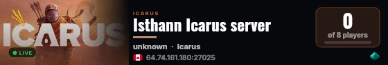 Isthann Icarus server live status badge