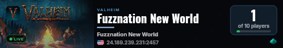 Fuzznation New World live status badge