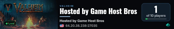 Hosted by Game Host Bros live status badge