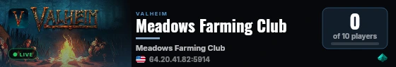 Meadows Farming Club live status badge