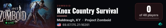 Knox Country Survival live status badge