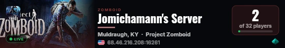 Jomichamann's Server live status badge