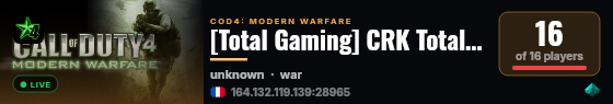 [Total Gaming] CRK Promod SD Crash/Cross/Strike/Backlot/Nuketown By www.shadow.gg live status badge