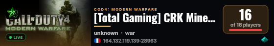 [Total Gaming] CRK #2 SoftCore Crossfire 24/7 By www.shadow.gg live status badge