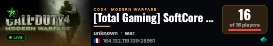 [Total Gaming] Open Warfare By www.shadow.gg live status badge
