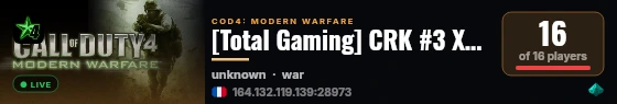 [Total Gaming] CRK Promod SD Crash/Cross/Strike/Backlot/Nuketown By www.shadow.gg live status badge