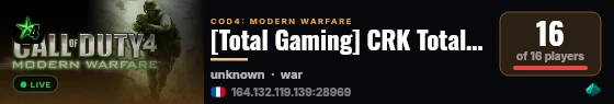 [Total Gaming] Open Warfare By www.shadow.gg live status badge