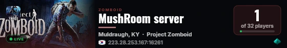 MushRoom server live status badge