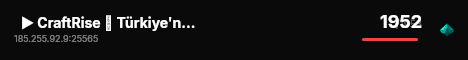   ▶ CraftRise ∙ Türkiye'nin sunucusu ∙ 1.8/1.21 ◀
      https://www.craftrise.com.tr/oyna live status badge