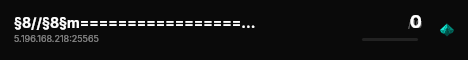 §8//§8§m=================§r§8 [ §a§lMad§r§2In§a§lCRAFT§8 ] §8§m=================§r§8\\ 
§8§l| §4§l1.11.2 §8§l| §b100% §b§lSURVIVAL §8§l@ §3Freebuild §8§l| §e§lmadincraft§e.fr §8§l| live status badge