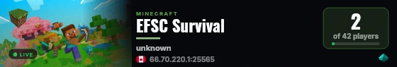 EFSC Survival live status badge