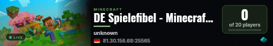 DE Spielefibel - Minecraft Überleben live status badge