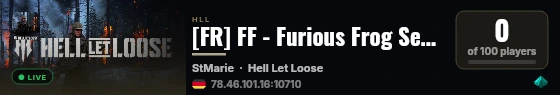 [FR] FF - Furious Frog Server live status badge