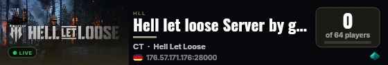 Hell let loose Server by g-portal.com live status badge