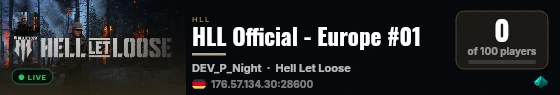 HLL Official - Europe #01 live status badge