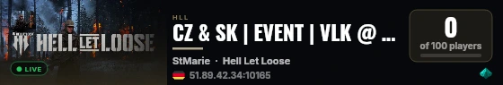 CZ & SK | EVENT | VLK @ valkyriahll.cz live status badge