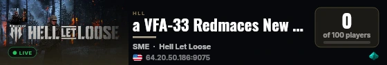 a VFA-33 Redmaces New Player Friendly Dallas sponsored by Redbu live status badge