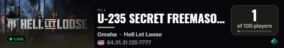 U-235 SECRET FREEMASONS LODGE | TRAINING SERVER live status badge
