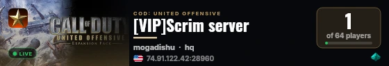 [VIP]Scrim server live status badge