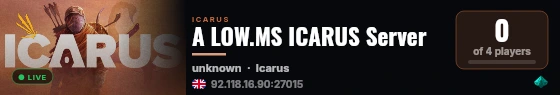 A LOW.MS ICARUS Server live status badge