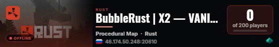 BubbleRust | X2 — VANILLA live status badge