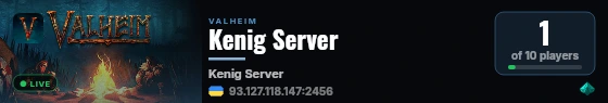 Kenig Server live status badge