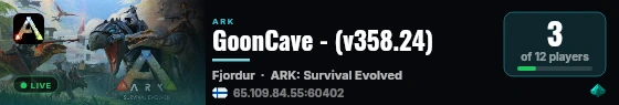 GoonCave - (v358.24) live status badge