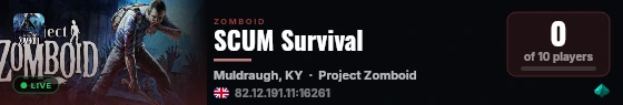SCUM Survival live status badge