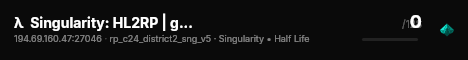 λ  Singularity: HL2RP | gg.hlsingularity live status badge