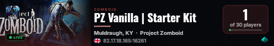 PZ Vanilla | Starter Kit live status badge