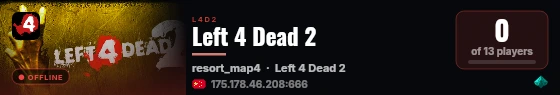 Left 4 Dead 2 live status badge