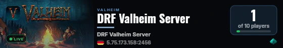 DRF Valheim Server live status badge