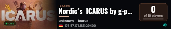 Nordic´s  ICARUS by g-portal.com live status badge