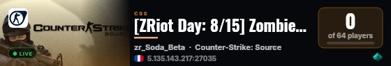 [ZRiot Day: 8/15] Zombie Riot | NovaHunterZ | FastDL, Rank, SSD live status badge