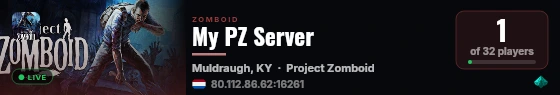 My PZ Server live status badge