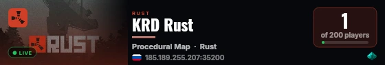 KRD Rust live status badge