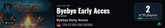 Byebye Early Acces live status badge