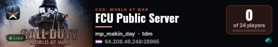 FCU Public Server live status badge