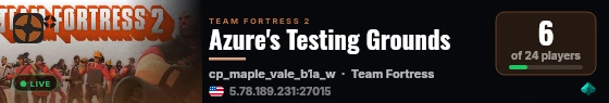 Azure's Testing Grounds live status badge