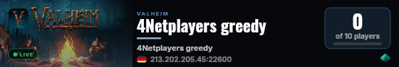 4Netplayers greedy live status badge