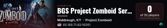 BGS Project Zomboid Server live status badge