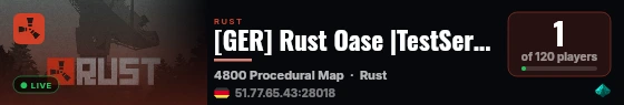 [GER] Rust Oase |TestServer| live status badge