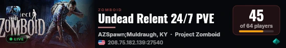 Undead Relent 24/7 PVE live status badge
