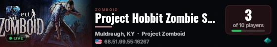 Project Hobbit Zombie Survival live status badge