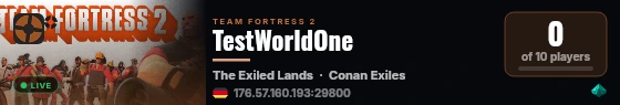 TestWorldOne live status badge