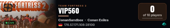 VIP560 live status badge