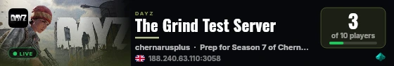 The Grind Test Server live status badge