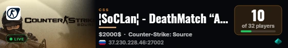 ¦SoCLan¦ - DeathMatch “AIM HEADSHOT” live status badge
