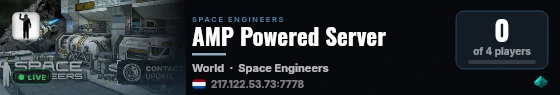 AMP Powered Server live status badge