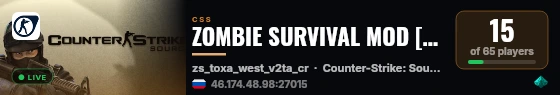 ZOMBIE SURVIVAL MOD [Open Beta test] live status badge